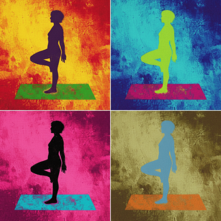 Yoga Baum-Pose Silhouette – Gleichgewicht und Stabilität durch regelmäßige Yogapraxis