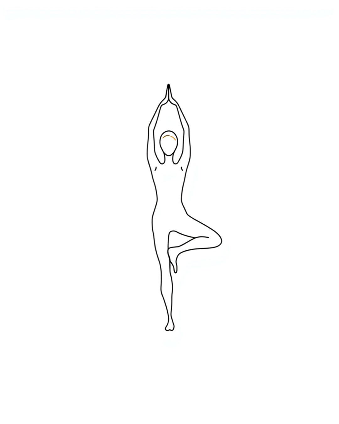 Minimalistische Line-Art Illustration der Baumhaltung