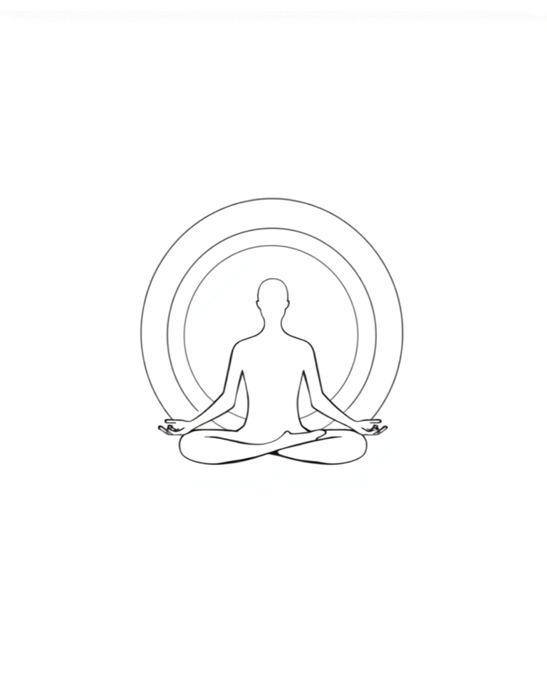 Minimalistische Line-Art Illustration zu den Koshas / Körperhüllen