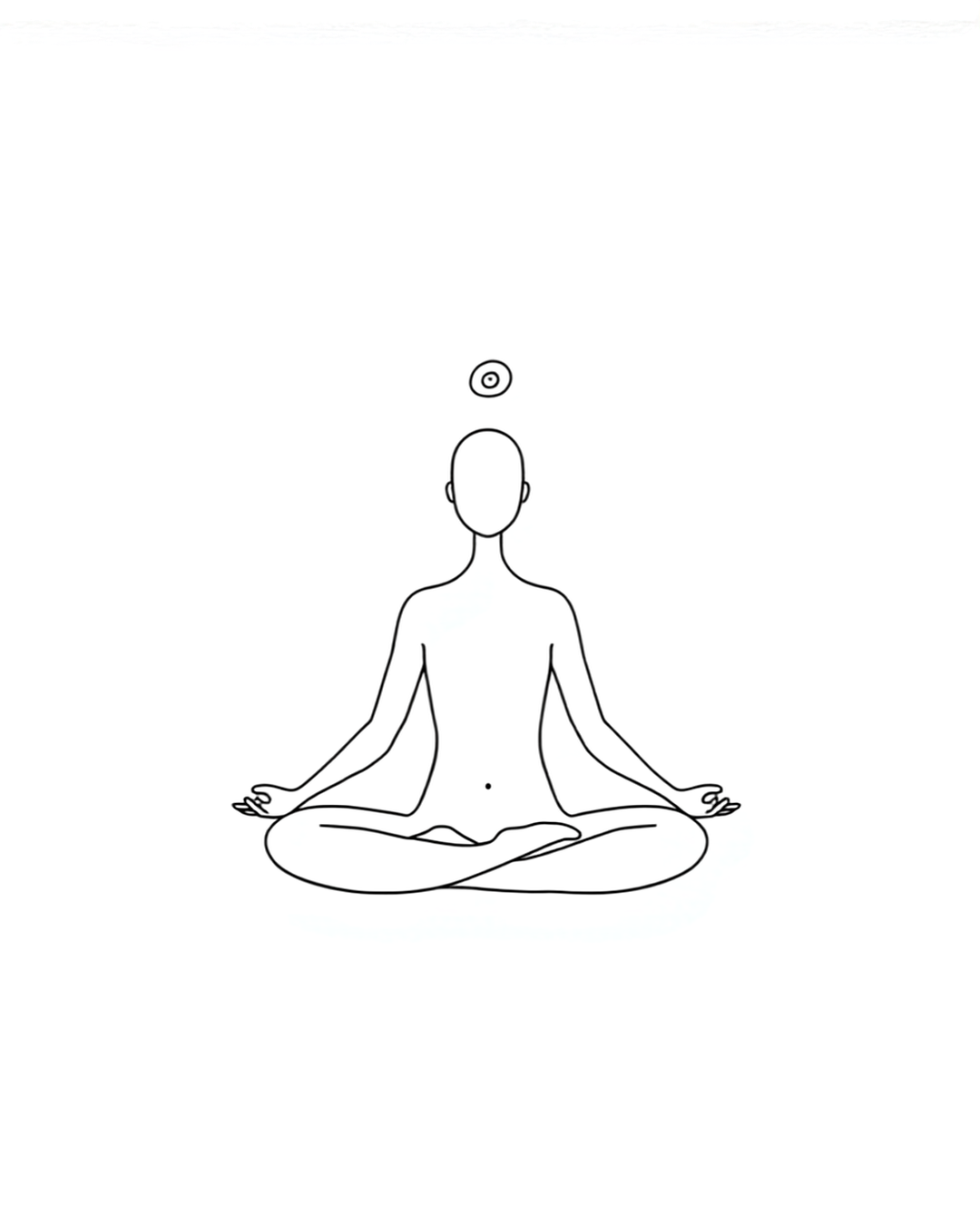Minimalistische Line-Art Illustration einer reflektierenden Figur