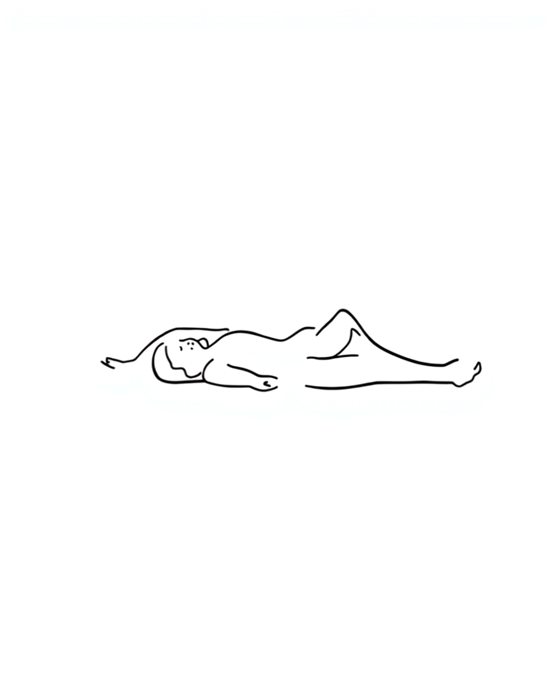 Minimalistische Line-Art Illustration der Shavasana (Totenstellung)